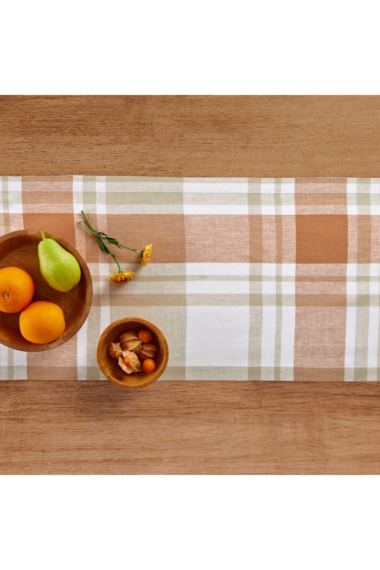 Linen Table Runner - Fall Harvest Plaid, Alternate, color, Fall Harvest