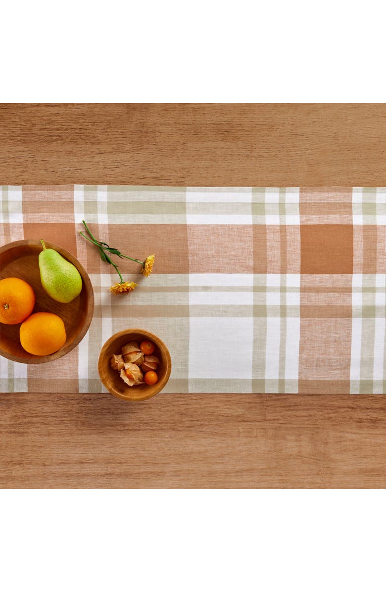 Solino Home Linen Table Runner for Dining Table, Holiday and Everyday Table Decor - Fall Harvest Plaid, Alternate, color, Fall Harvest