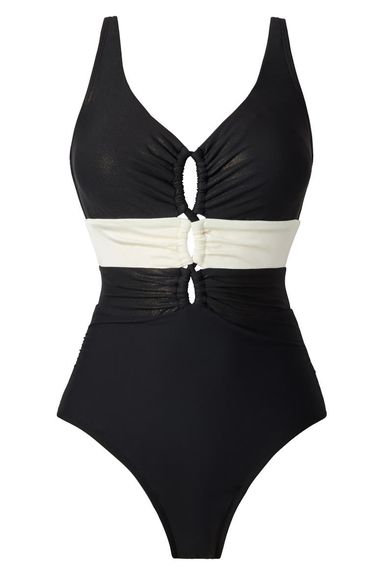 Block Party Alice One-Piece Swimsuit, Alternate, color, BLACK