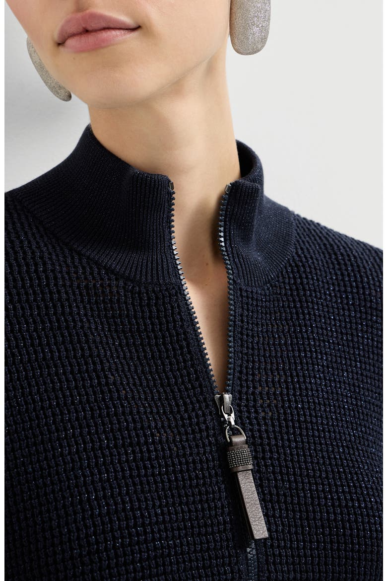 Sparkling net cardigan, Alternate, color, Blue