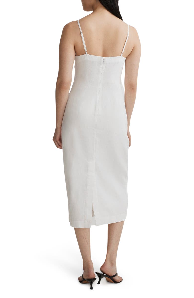 Madewell Square Neck Linen Midi Dress, Alternate, color,