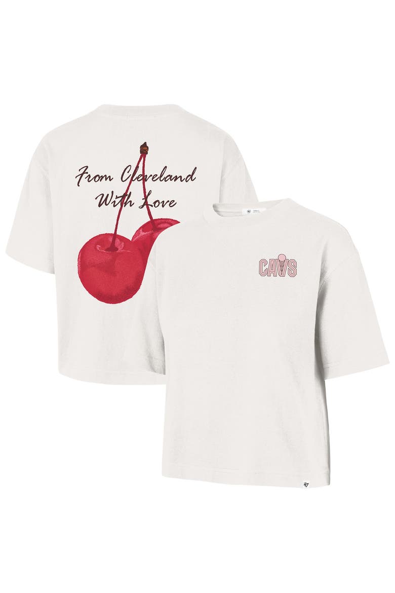 Women's '47  Cream Cleveland Cavaliers Love Letter Reed City T-Shirt, Main, color, Cream