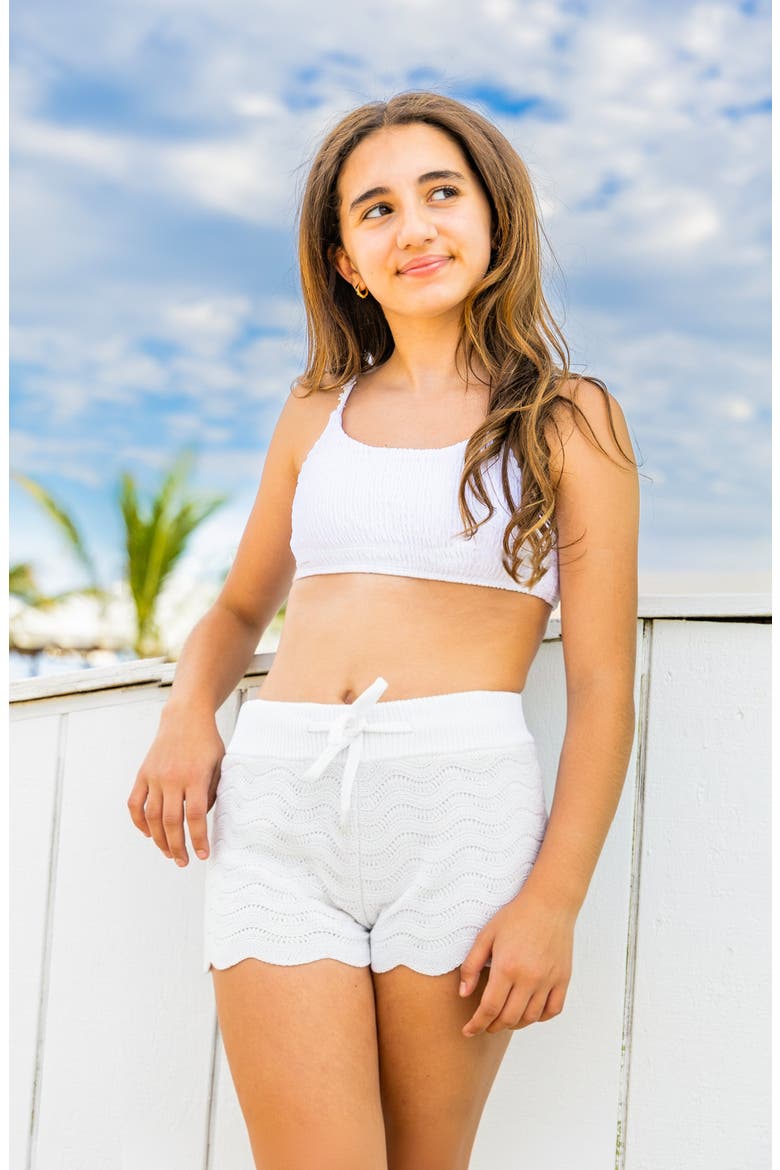Crochet Knit Shorts, Alternate, color, White