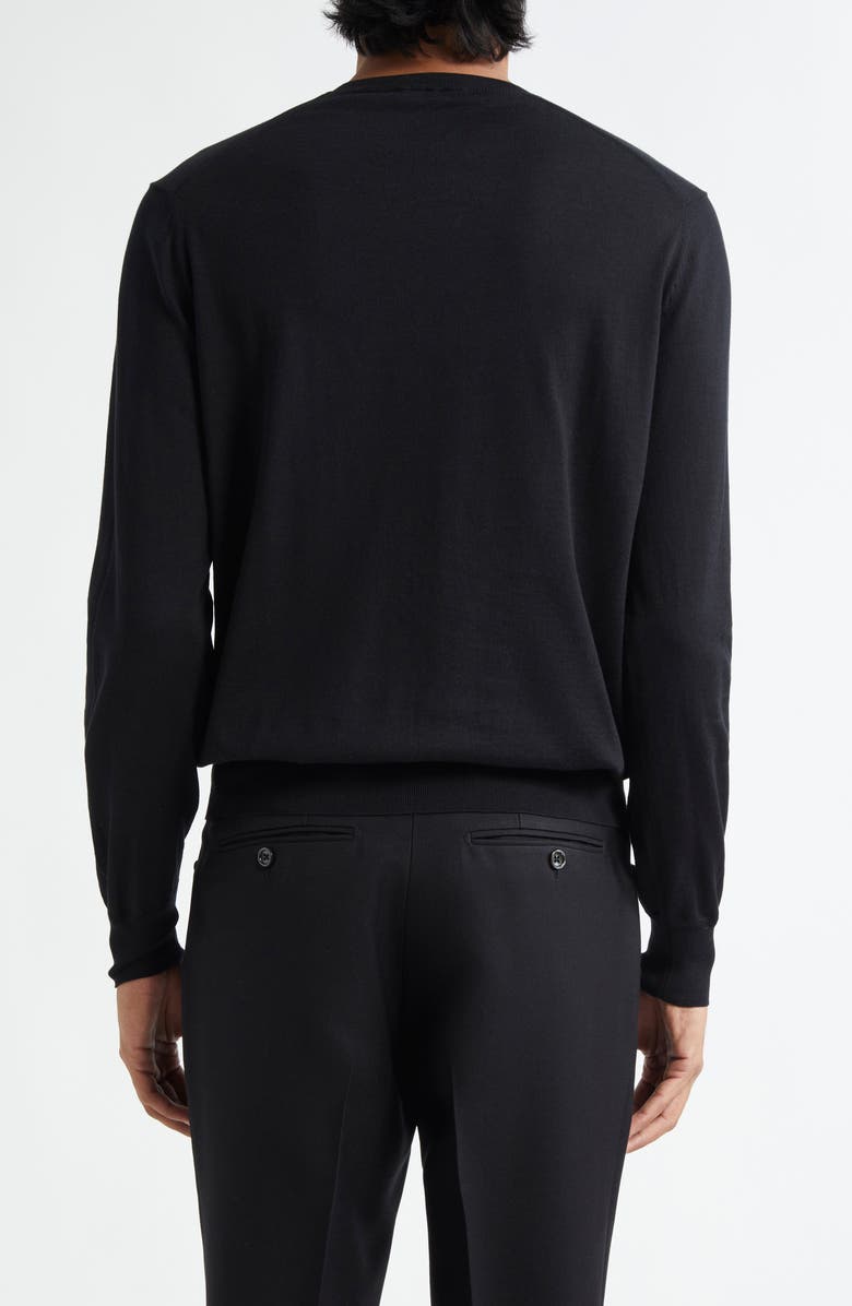 TOM FORD Cotton Crewneck Sweater, Alternate, color, Black