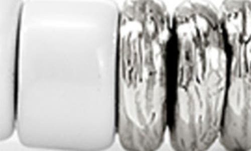 John Hardy Sterling Silver Heishi Enamel Bead Bracelet In Silver/white