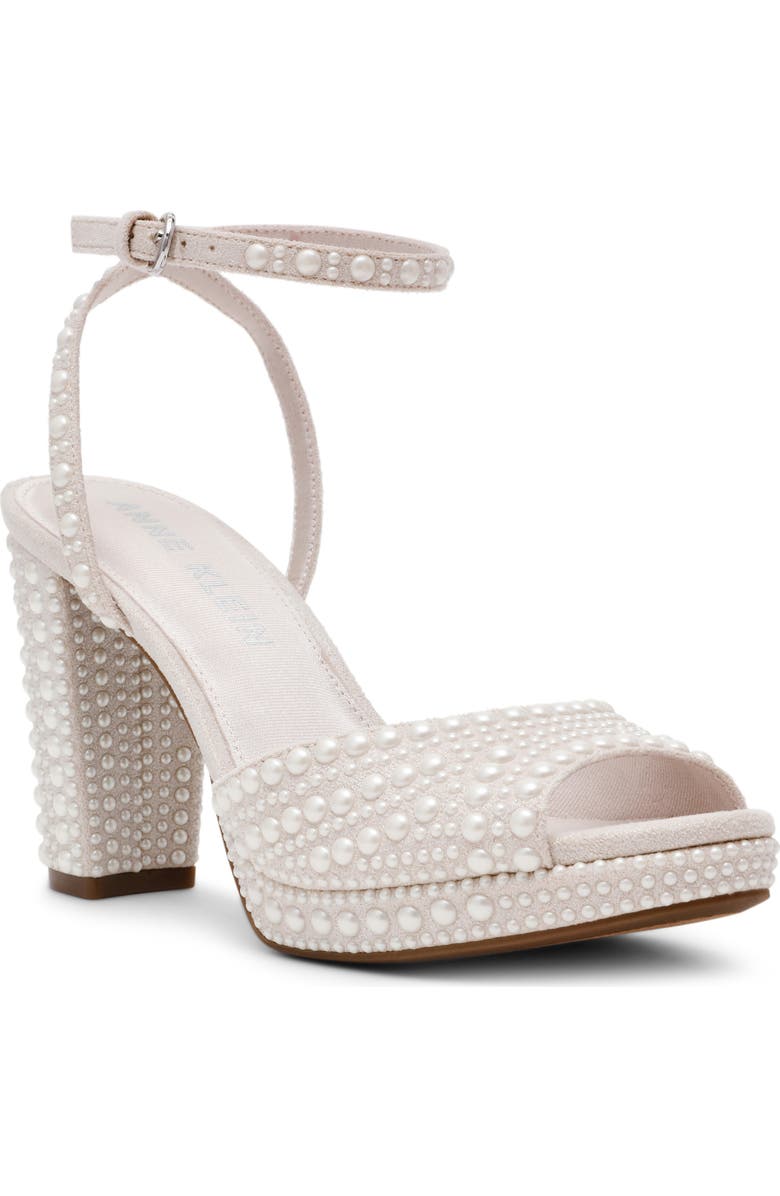 Anne Klein Vanna Ankle Strap Platform Sandal, Main, color, Bone