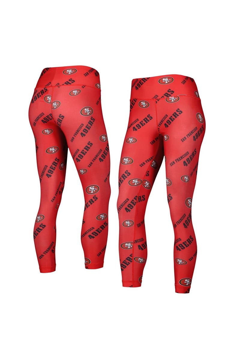 CONCEPTS SPORT Women's Concepts Sport Scarlet San Francisco 49ers Breakthrough Allover Print Lounge Leggings, Main, color, 