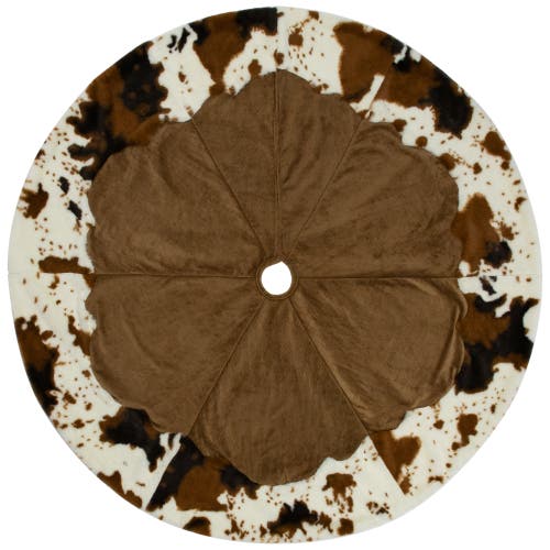 Northlight Corduroy Christmas Tree Skirt With Faux Fur Trim In Brown