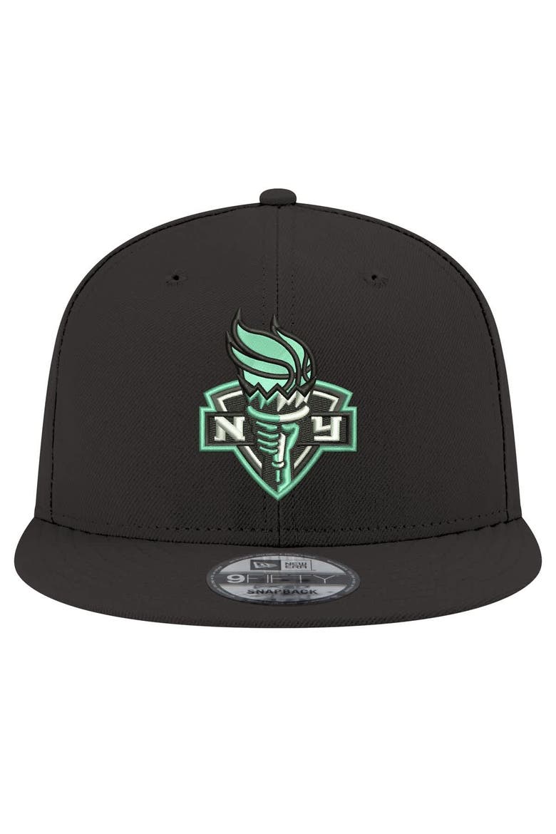 Unisex New Era Black New York Liberty Logo 9FIFTY Snapback Hat, Alternate, color, Black