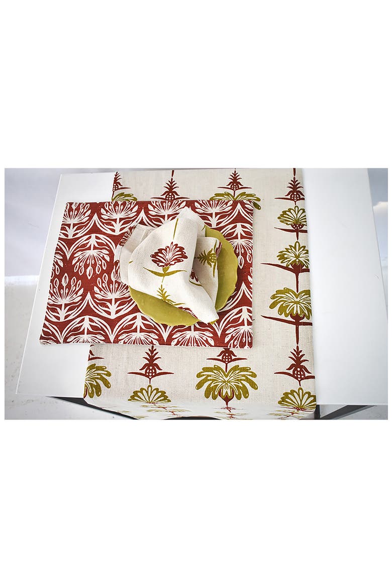 Tropical Garden Table Runner, Alternate, color, CRIMSON AND CHARTREUSE