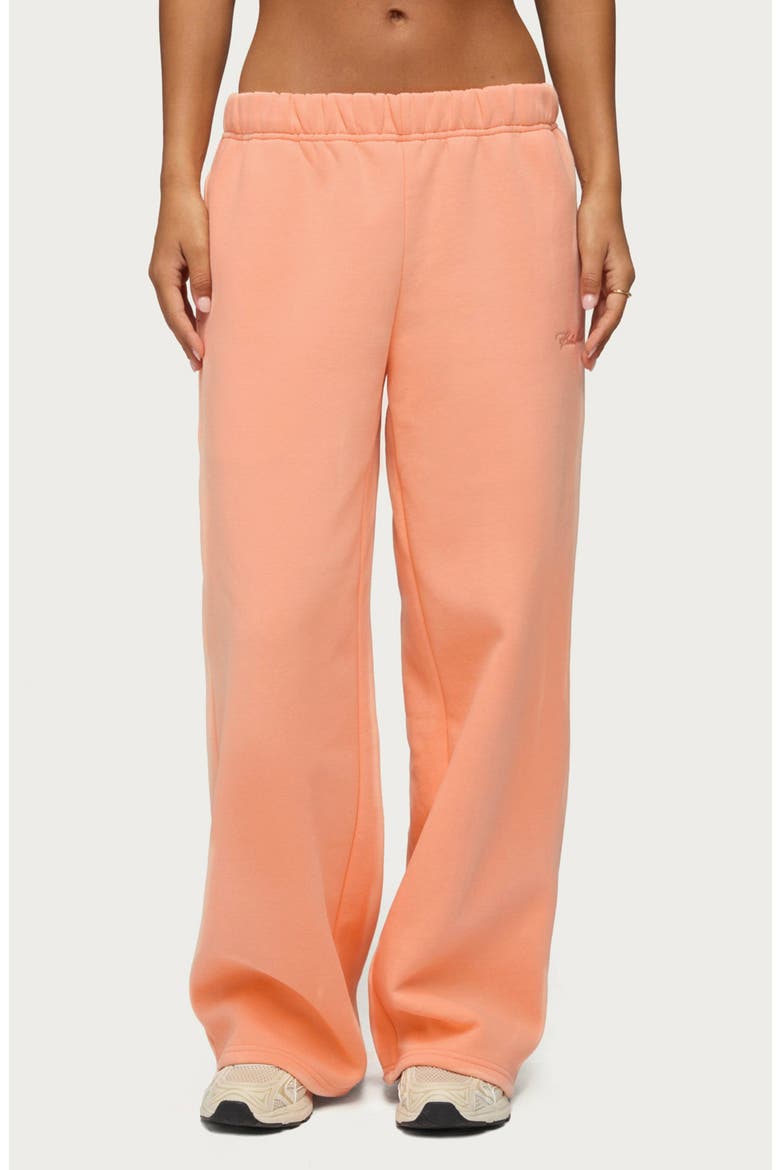 Basic Girl Cotton Blend Wide Leg Sweatpants, Main, color, ORANGE