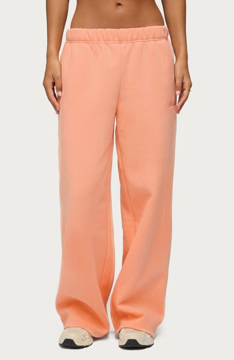 Basic Girl Cotton Blend Wide Leg Sweatpants