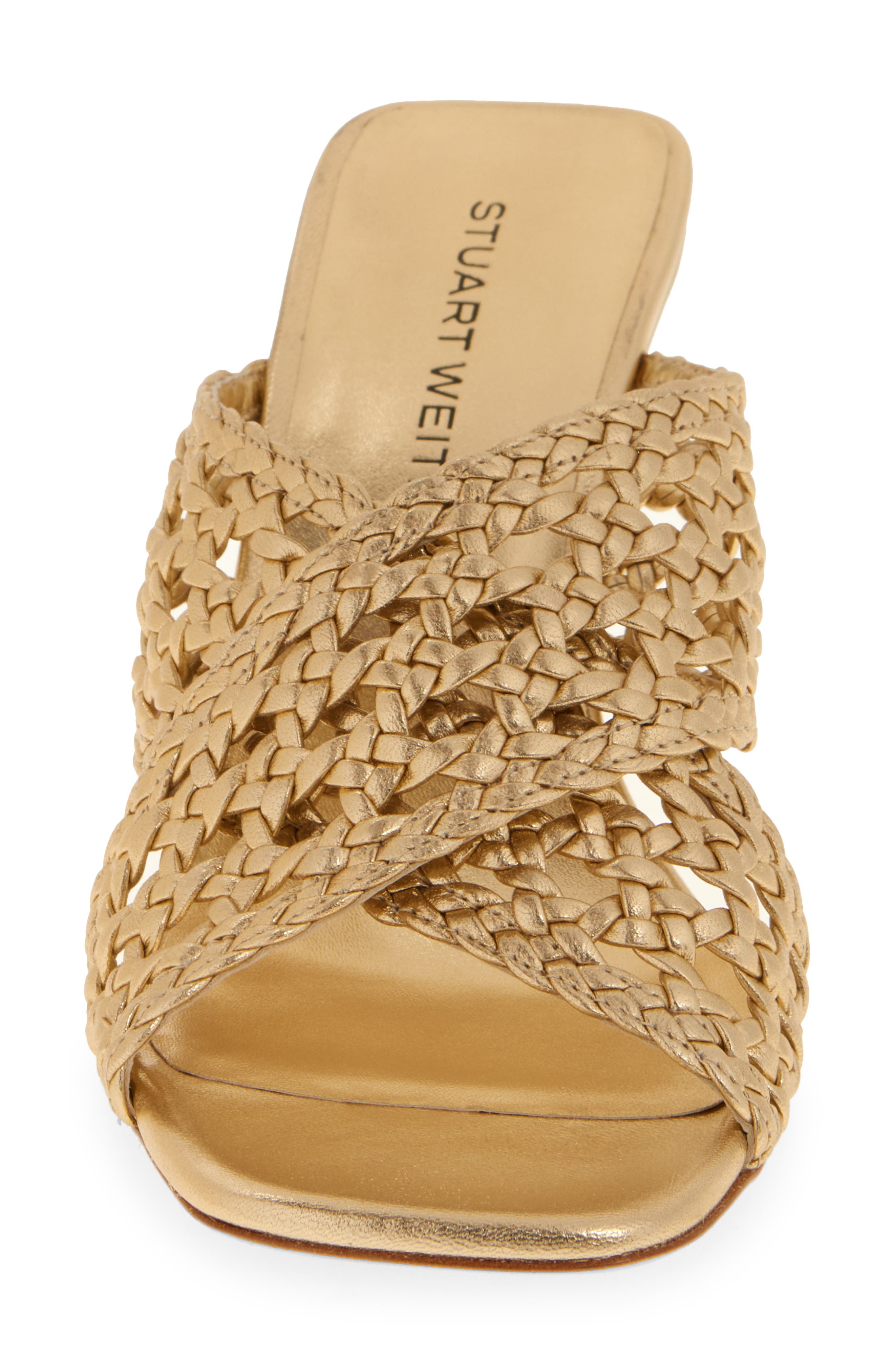 Stuart Weitzman Thea Slide 75 Sandal, Alternate, color, Golden