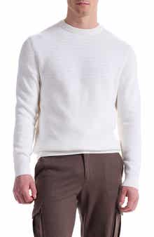 Bugatchi Mixed Stitch Cotton Crewneck Sweater