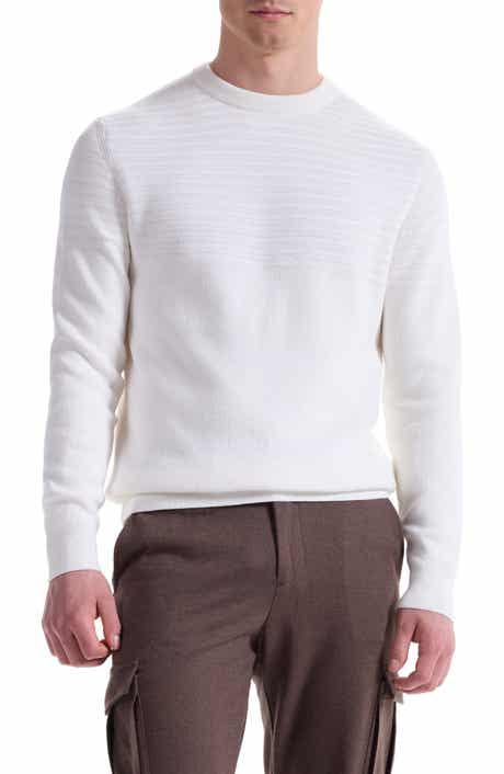 Bugatchi Mixed Stitch Cotton Crewneck Sweater