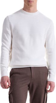 Bugatchi Mixed Stitch Cotton Crewneck Sweater