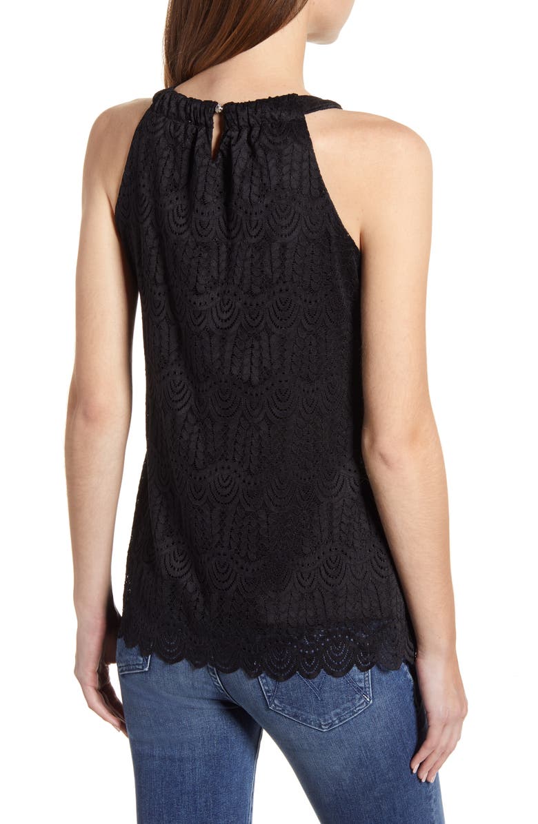 Loveappella Loveapella Lace Halter Neck Tank Top, Alternate, color, 