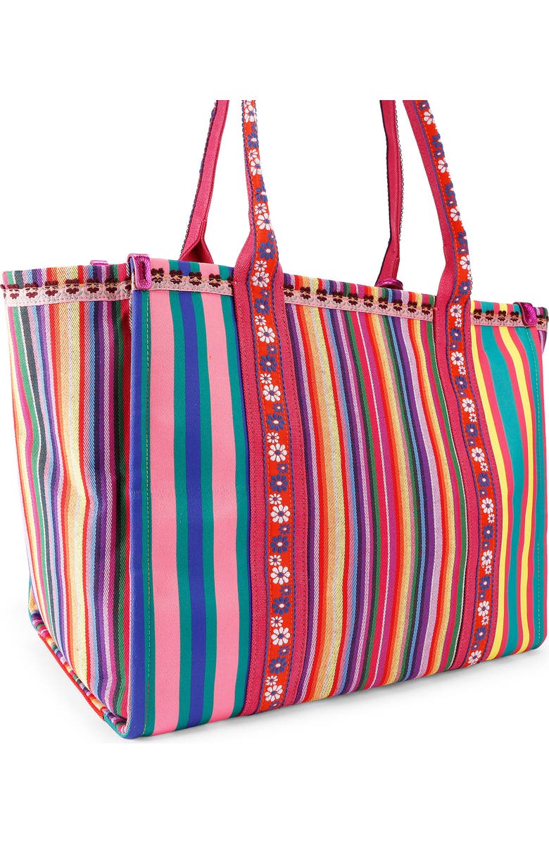 Kurt Geiger London Southbank Large Canvas Shopper Bag, Alternate, color, Fushia Cmb