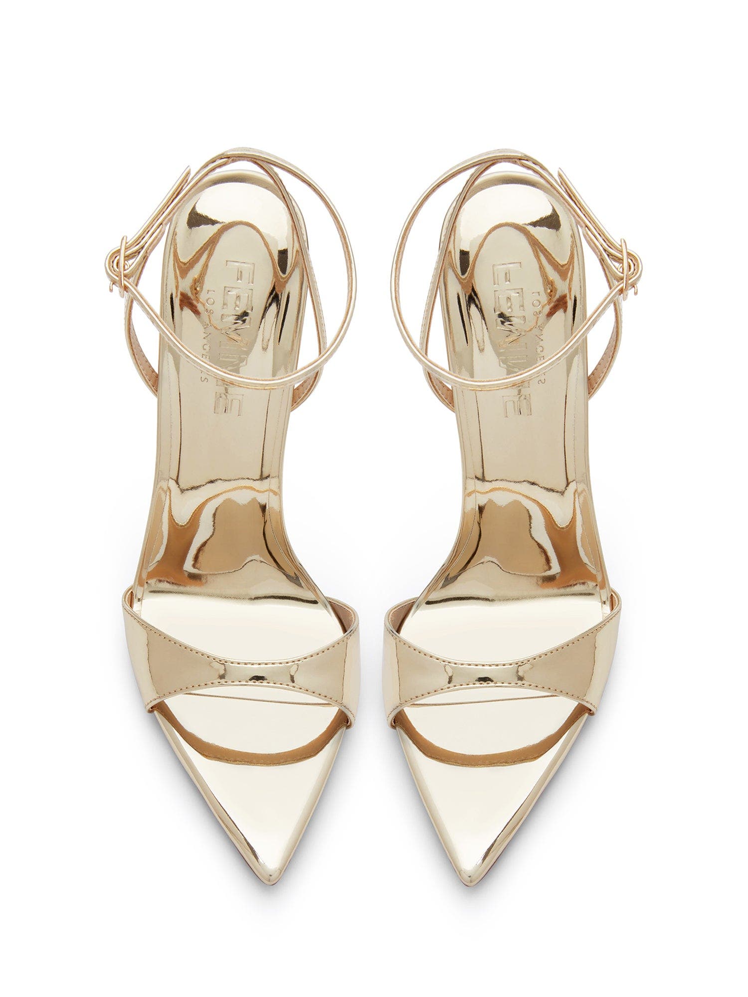 GG Ankle Strap Pointed Toe Sandal, Alternate, color, GOLD