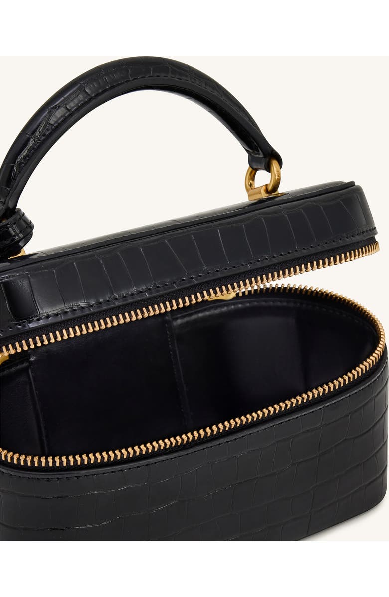 JW PEI Cleo Faux Leather Top Handle Train Case, Alternate, color, Black Croc