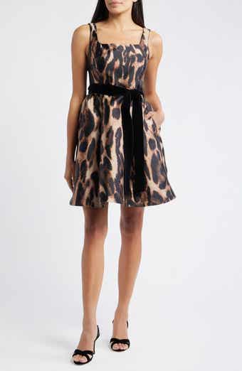 Julia Jordan Leopard Print Cocktail Minidress