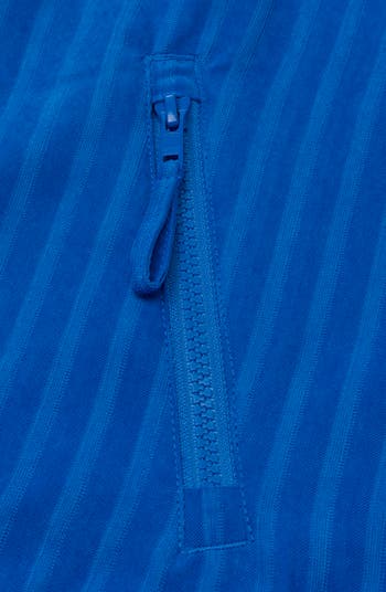 Tonal Stripe Logo Detail Zip Jacket