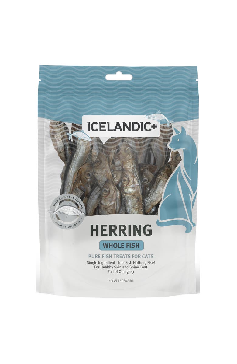 ICELANDIC+ Herring Whole Fish Cat Treat 1.5Oz Bag, Main, color, 