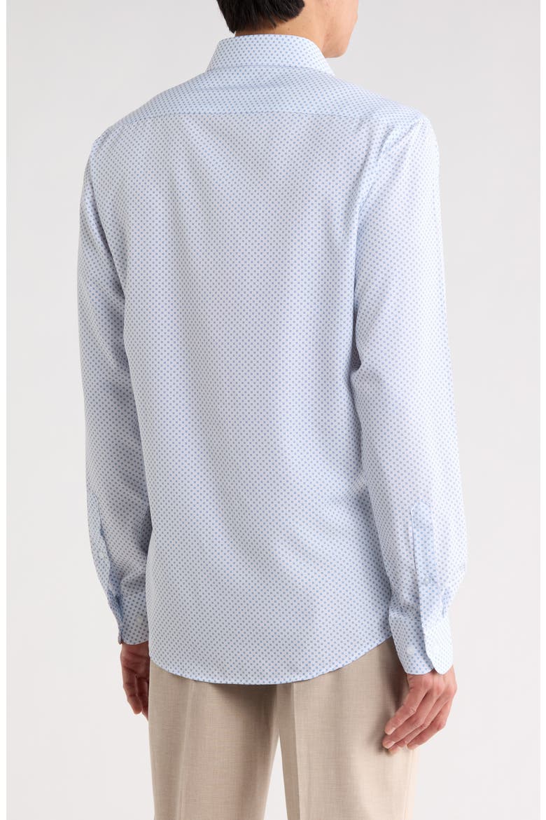 Geo Print Dress Shirt, Alternate, color, BLUE