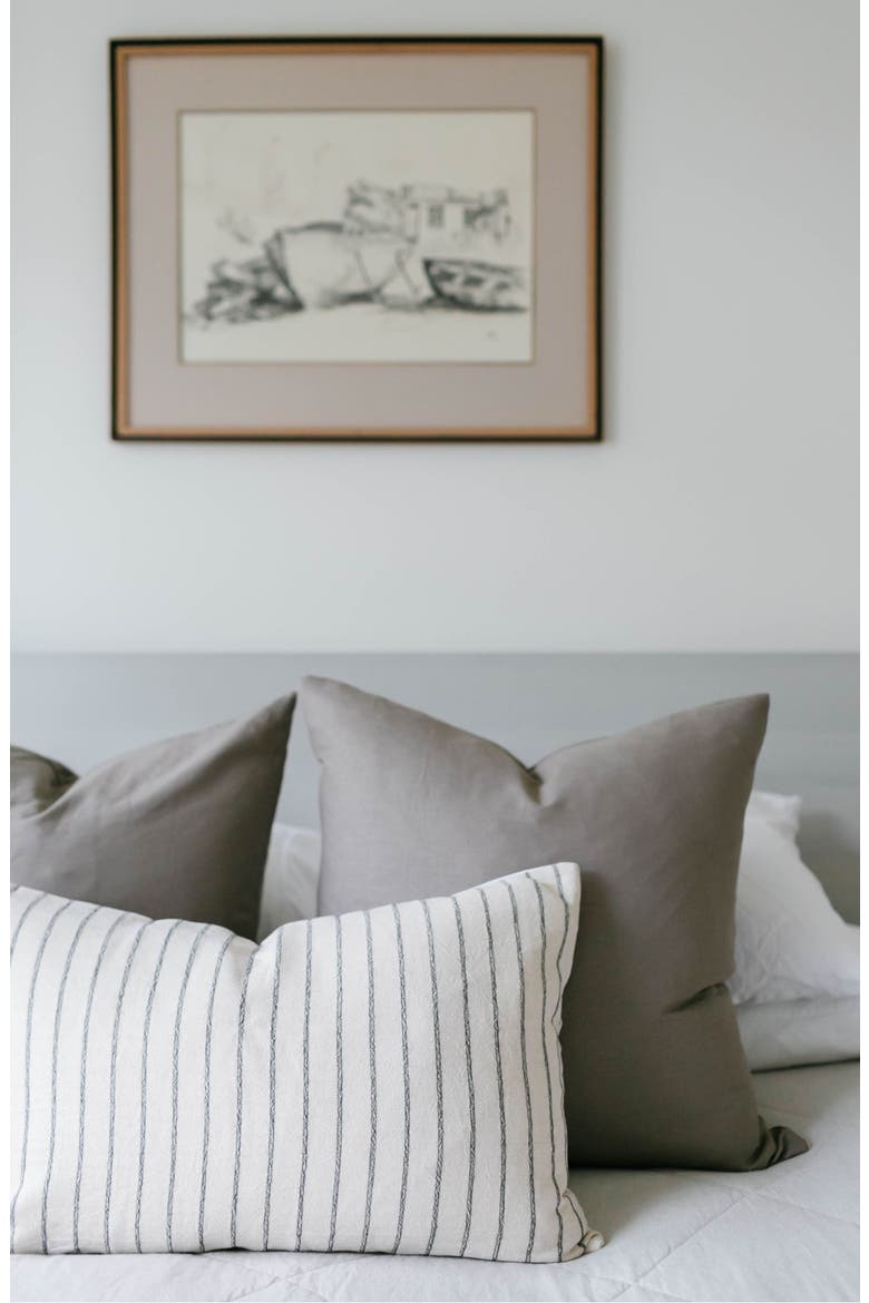 Walker Natural Black Stripe Pillow Cover, Alternate, color, Cream