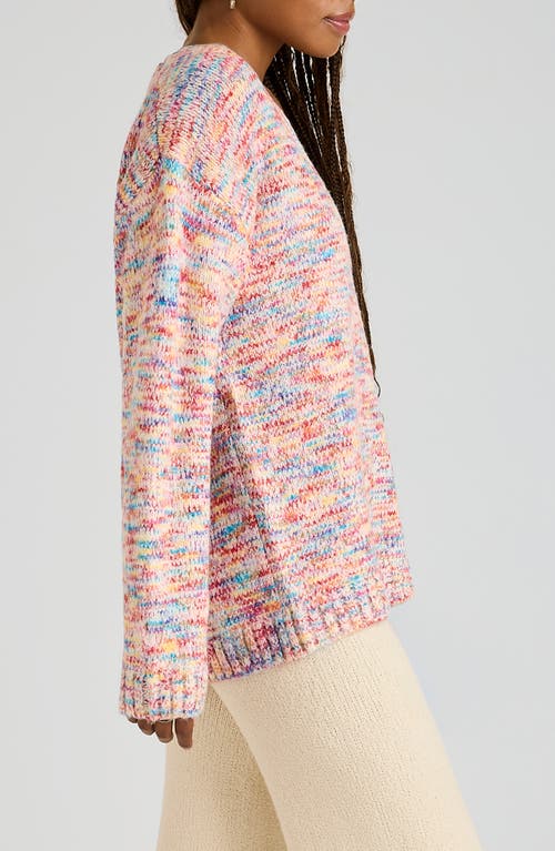 Florence By Mills Open Stitch V-neck Pullover In Pink