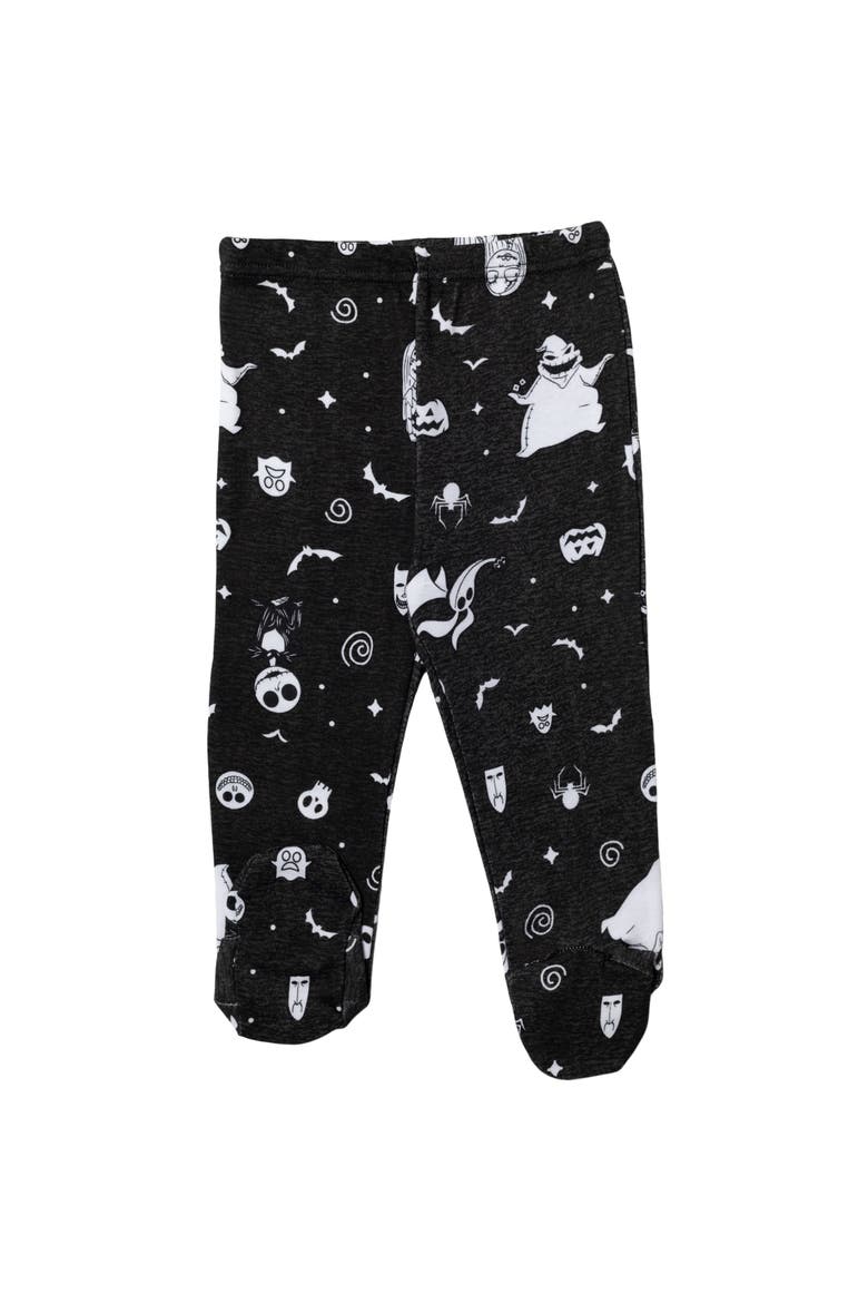 Nightmare Before Christmas Footed Pant and Bodysuit Set with Hat, Alternate, color, Jack Skellington Grey