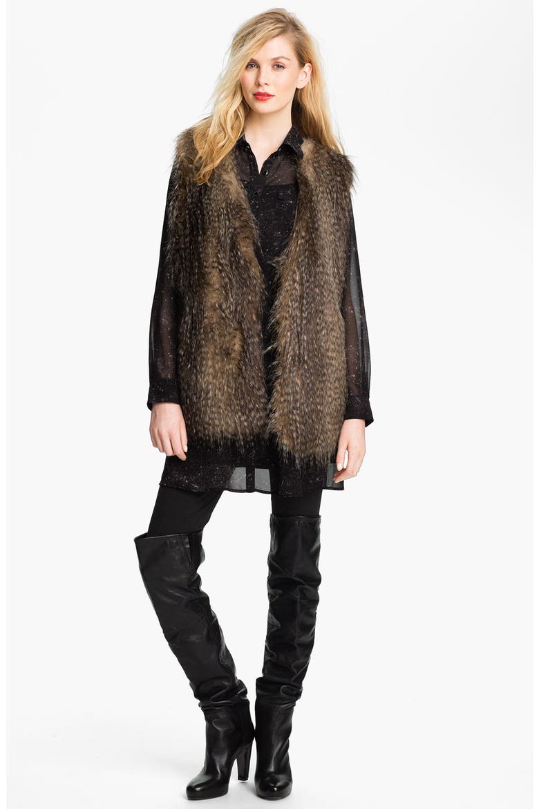 Faux Fur Vest, Main, color, MULTI RACCOON