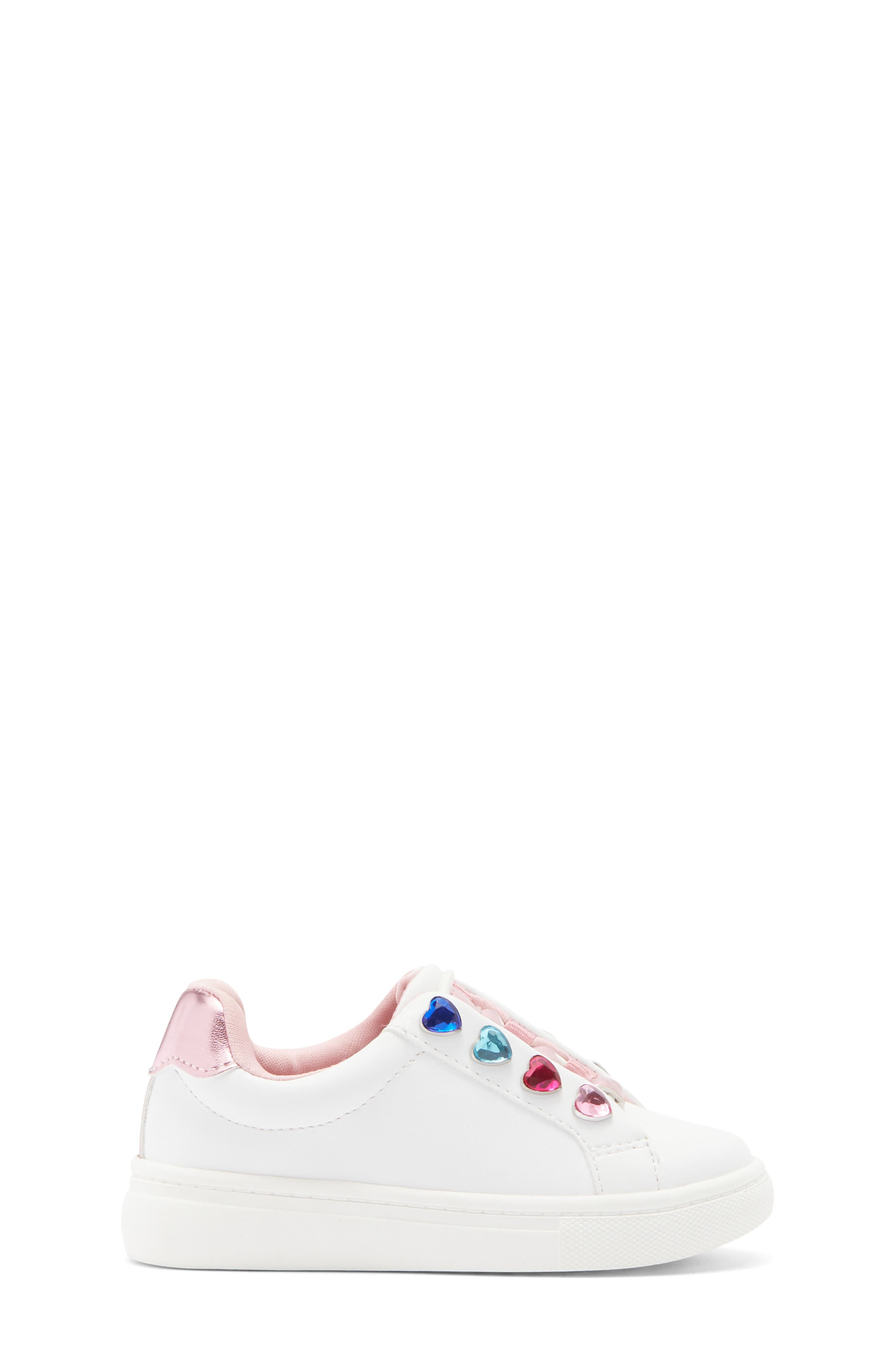 Kids' Saydie Jewel Heart Sneaker, Alternate, color, WHITE