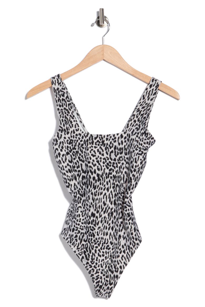 Weightless Sculpting Modern Bodysuit, Main, color, BLACK AND GREY LEOPARD