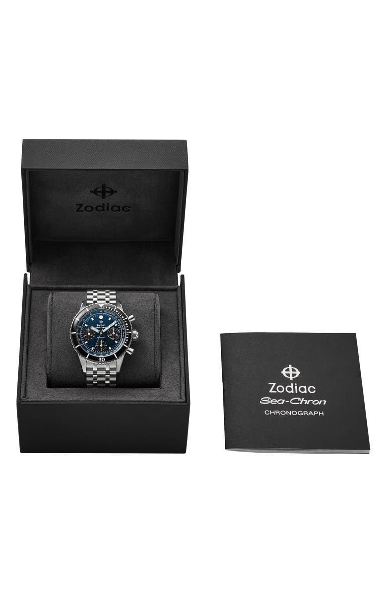 Zodiac Sea-Chron Automatic Stainless Steel Watch, 42mm, Alternate, color, Silver