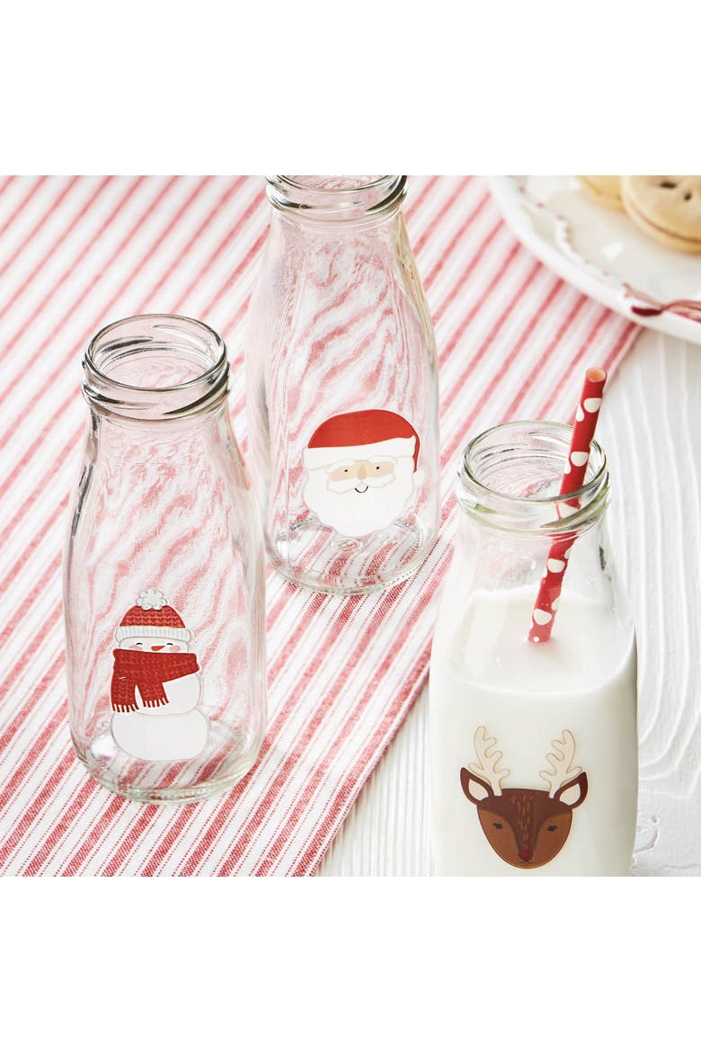 Reindeer Milk Bottle Decorative Glass Vases for Christmas, Alternate, color, Multicolored