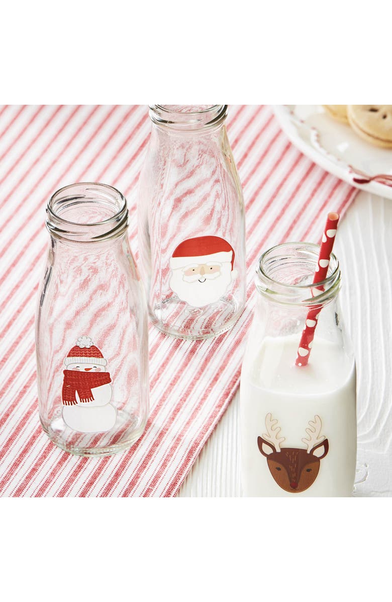 tag Santa Milk Bottle Decorative Vase for Christmas Multicolor, Alternate, color, Multicolored