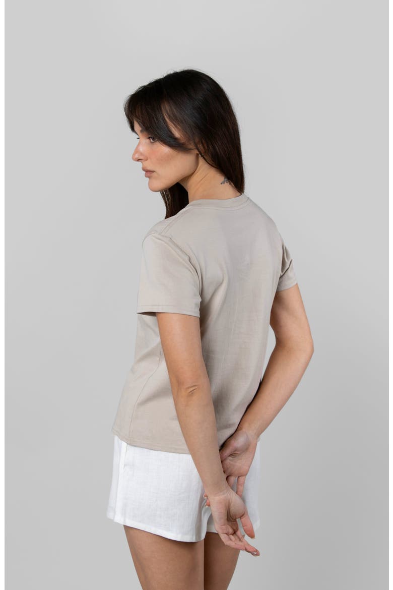 Supima V-Neck, Alternate, color, Oat