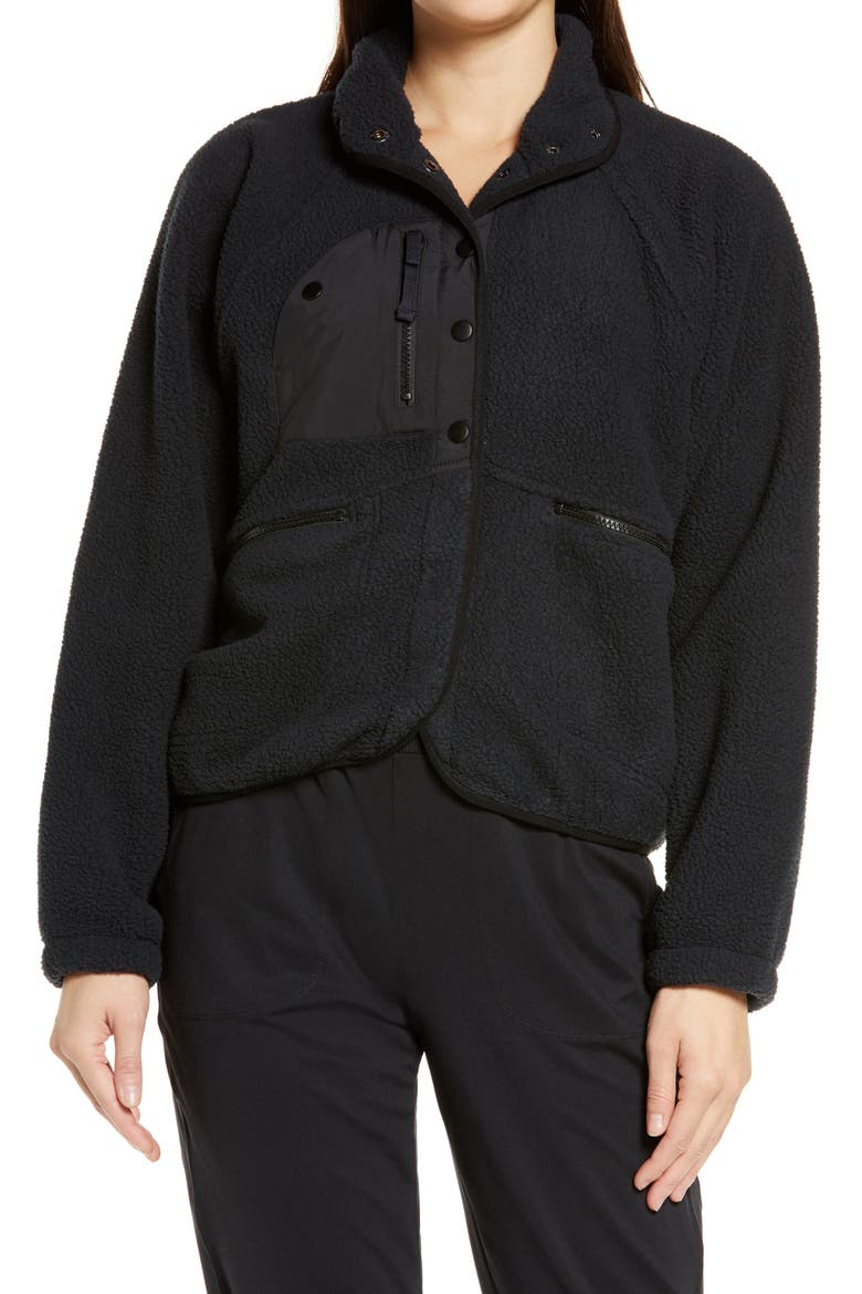FP Movement Hit the Slopes Fleece Jacket, Alternate, color, BLACK