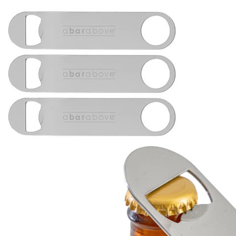 Stainless Steel Bar Blade Bottle Opener, 3 Pack