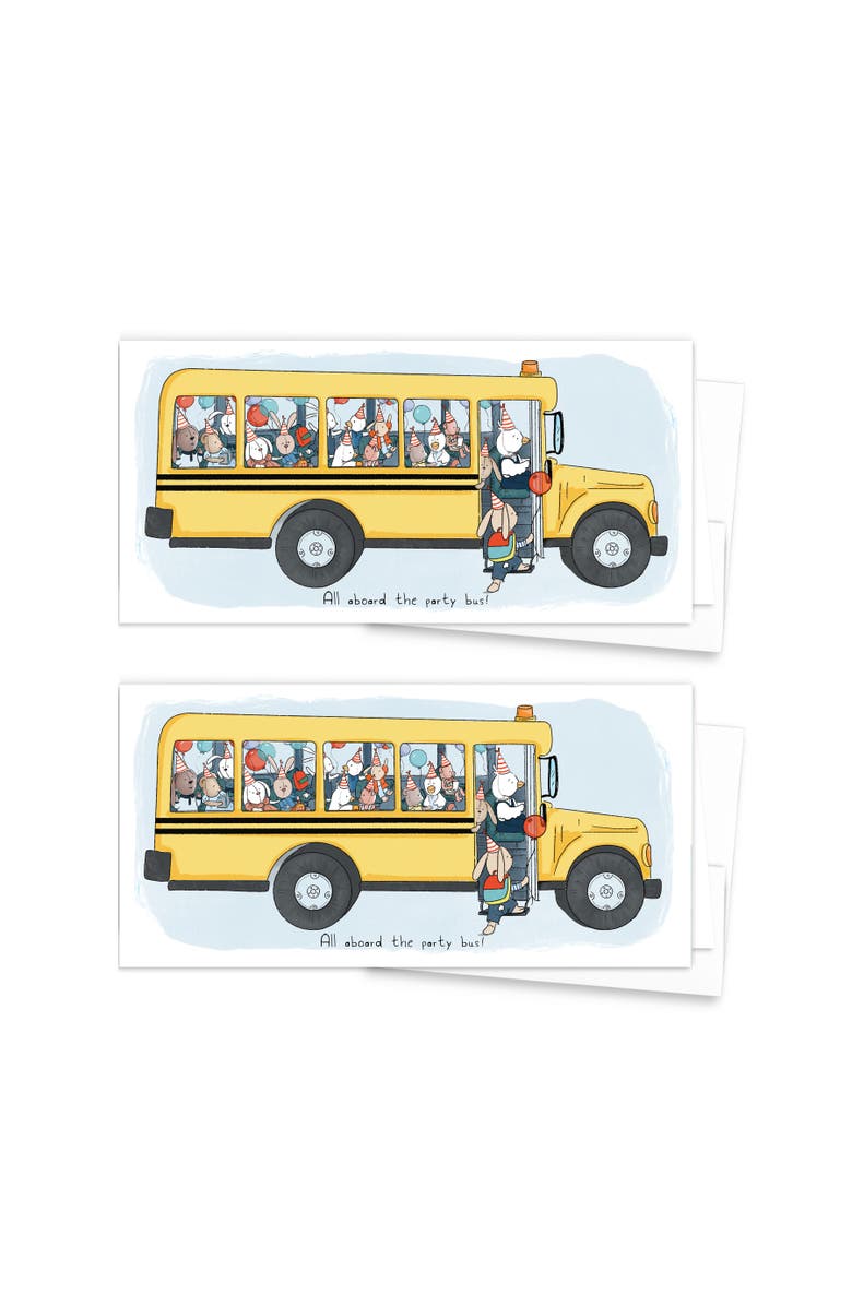Ramus & Co 2ct All Aboard The Party Bus Long Greeting Card Pack, Main, color, Multi-Pack