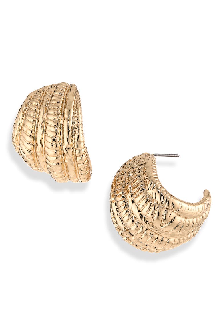 Textured Post Earrings, Main, color, GOLD