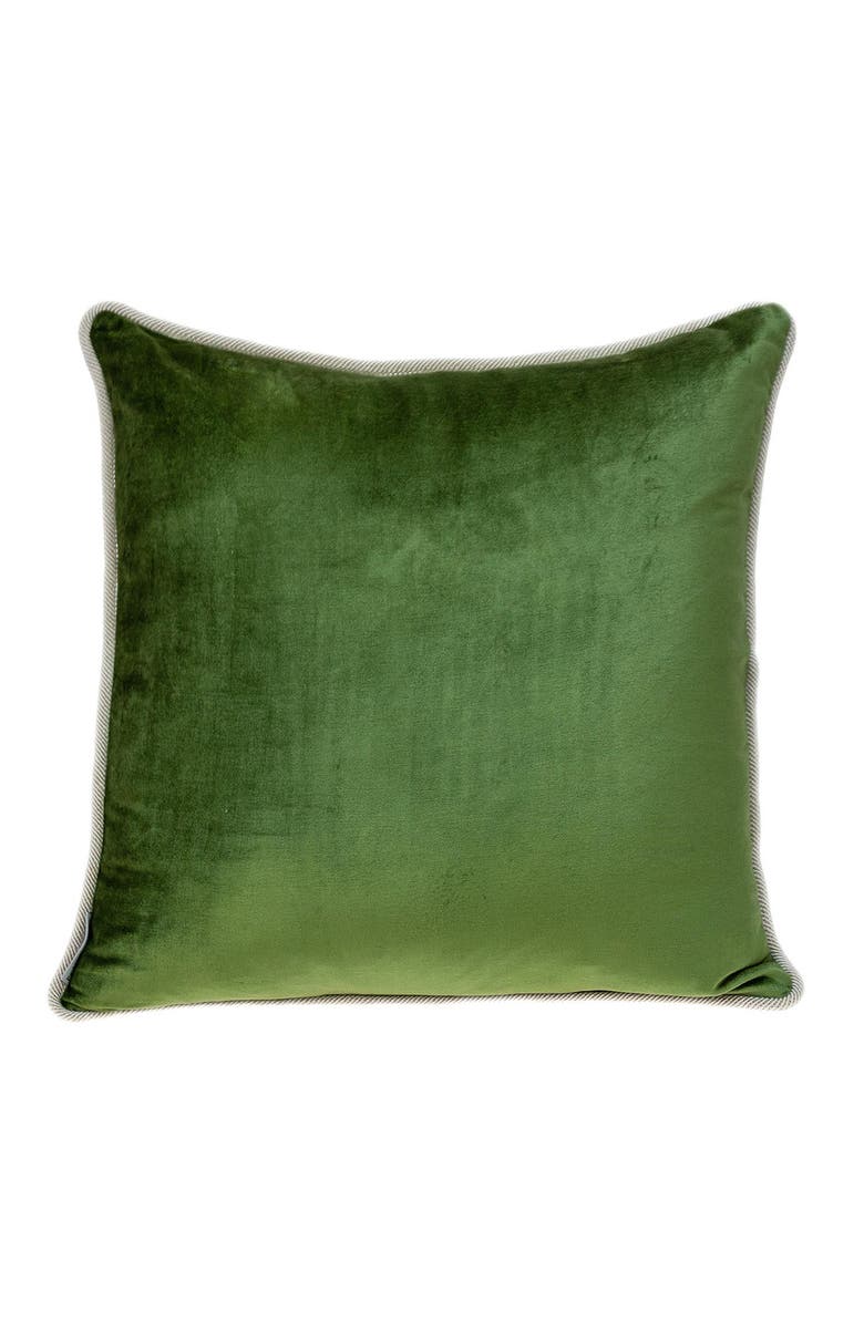 PARKLAND COLLECTION Maia Transitional Olive Throw Pillow, Main, color, Olive