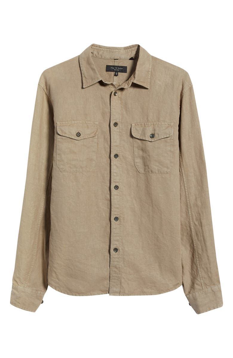 rag & bone Safari Linen Button-Up Shirt, Alternate, color, 
