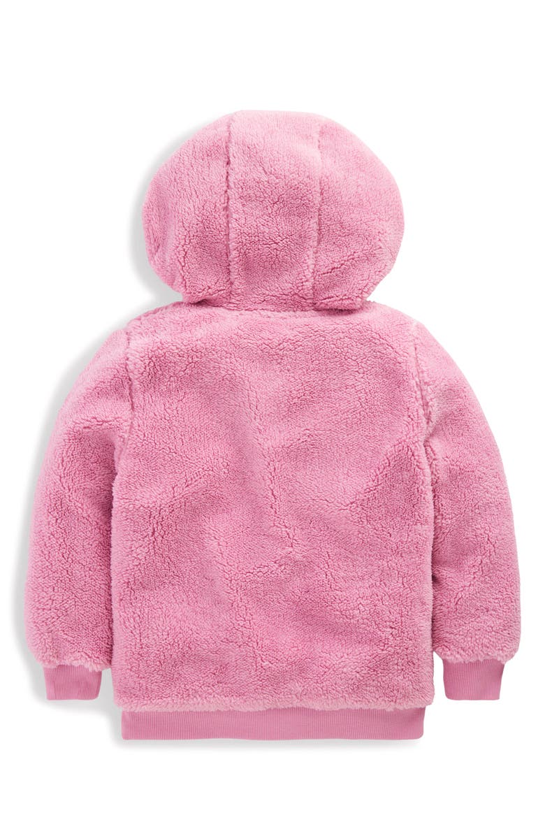 Mini Boden Kids' Fleece Half Zip Hoodie, Alternate, color, Pink Haze