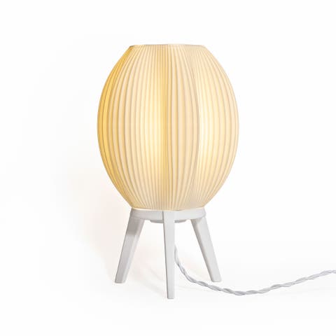 Wavy 16.5" Modern Contemporary Plant-Based PLA 3D Printed Dimmable LED Table Lamp