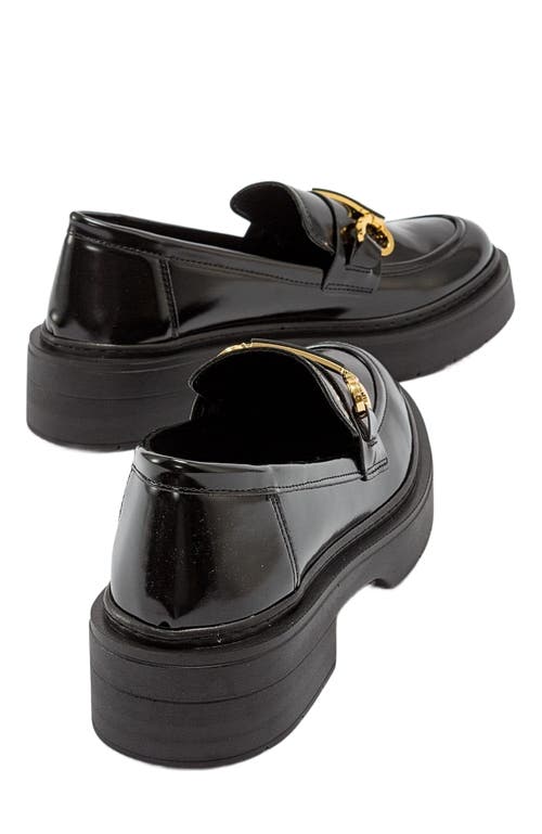Forever & Always Shoes Simone Bit Platform Loafer In Black Patent Faux Leather