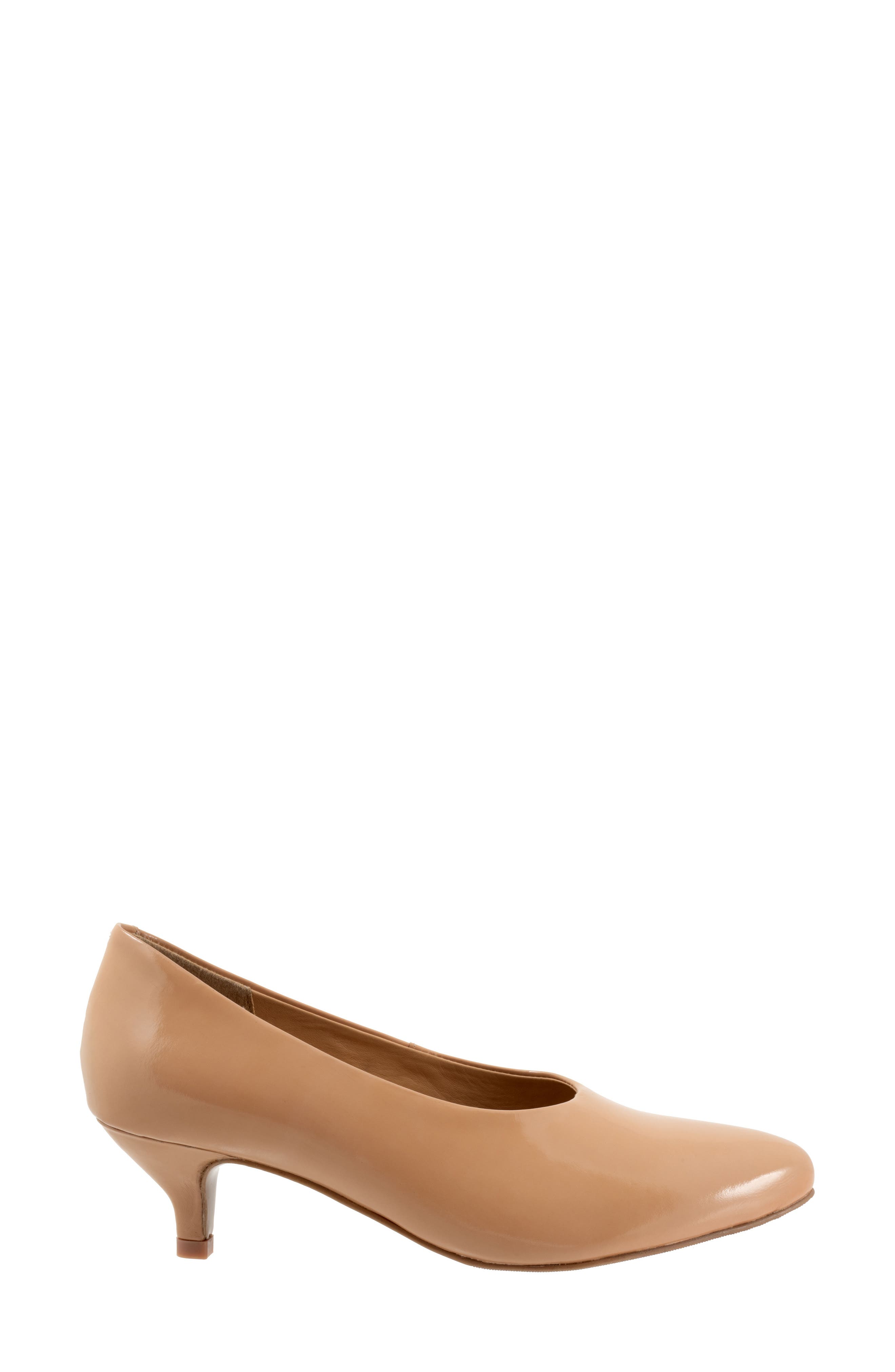 Trotters Kimber Kitten Heel Pump, Alternate, color, Beige Patent