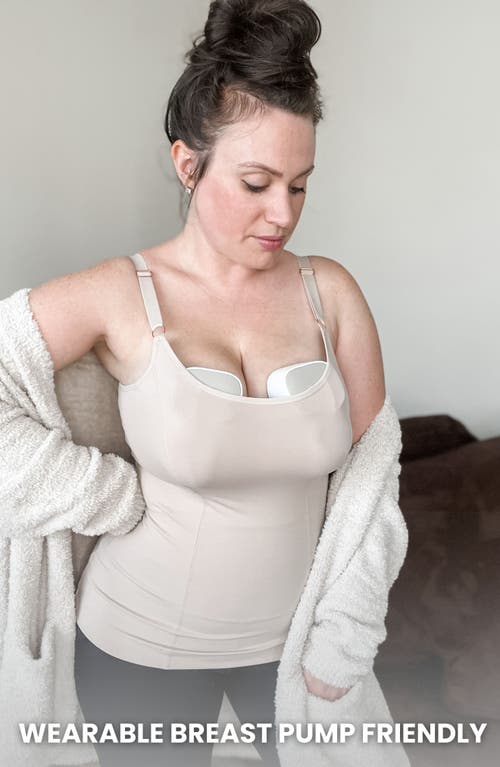 Davin & Adley Busty Size Amelia Maternity, Nursing And Pumping Tank Top In Brown