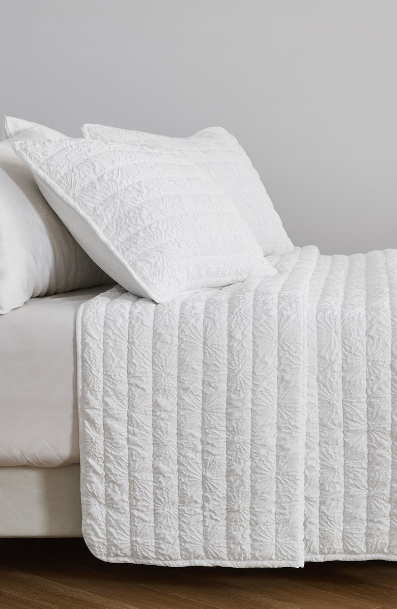 Woven & Weft Floral Embossed Quilt Set, Alternate, color, White